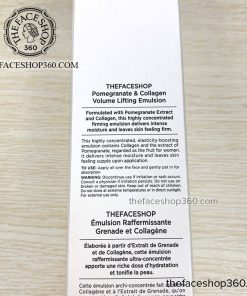 Thông tin Sữa dưỡng Lựu Pomegranate & Collagen Volume Lifting Emulsion 140ml The Face Shop