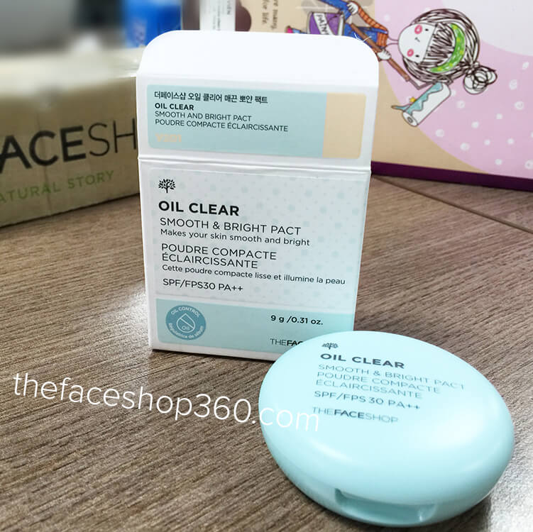 Phấn phủ kiềm dầu Oil Clear Smooth & Bright Pact TheFaceShop