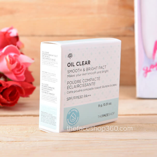 Phấn phủ kiềm dầu Oil Clear Smooth & Bright Pact TheFaceShop
