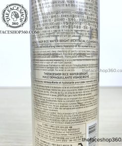 Thông tin Tinh dầu tẩy trang Gạo Rice Water Bright Rich Facial Cleansing Oil The Face Shop (150ml)