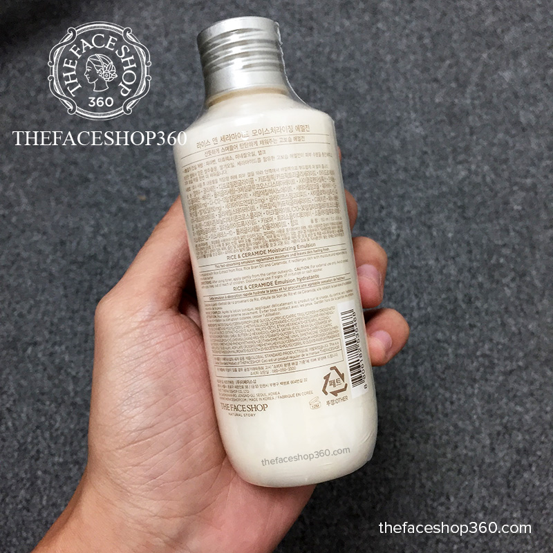Mặt sau Sữa dưỡng gạo Rice Ceramide Moisture Emulsion TheFaceShop