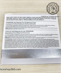 Thông tin Kem dưỡng trắng sáng da Yehwadam Jeju Magnolia Pure Brightening Cream The Face Shop (50ml)