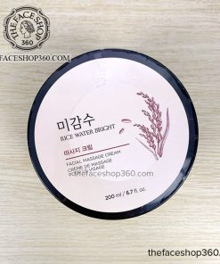 Mặt trên Kem Massage Gạo làm sáng da Rice Water Bright Facial Massage Cream The Face Shop (200ml)