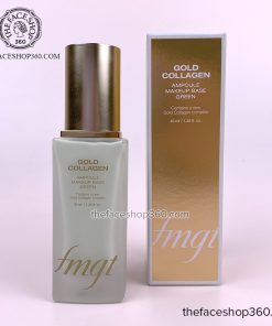 Kem lót làm đều màu da Gold Collagen Ampoule Makeup Base Green SPF30 PA++ fmgt The Face Shop 40ml