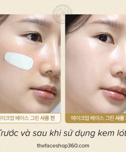 Kem lót làm đều màu da Gold Collagen Ampoule Makeup Base Green SPF30 PA++ fmgt The Face Shop 40ml