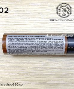 02 Brown Mascara chân mày lâu trôi Brow Lasting Proof Browcara fmgt The Face Shop