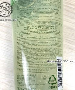 Thông tin Sữa rửa mặt dạng gel mềm mịn da Jeju Aloe Fresh Soothing Foam Cleanser The Face Shop (150ml)