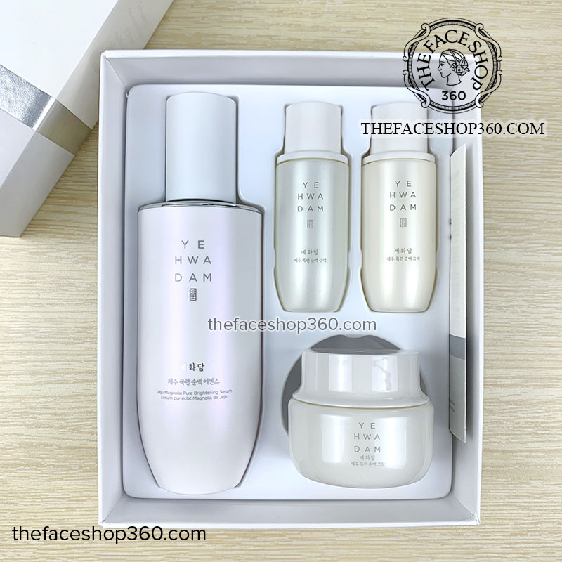 Mặt trước Bộ dưỡng trắng sáng da Yehwadam Jeju Magnolia Pure Brightening Serum Special Gift Set 4 Sản phẩm