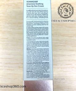 Thông tin Kem chống nắng nâng tone dịu da Yehwadam Artemisia Soothing Tone Up Sun Cream SPF50+ PA+++ (50ml)