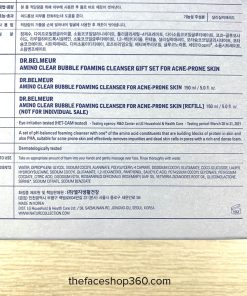 Thông tin Set Sữa rửa mặt Trị mụn Dạng bọt Dr. Belmeur Amino Clear Bubble Foaming Cleanser (1+1)