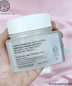 Mặt sau Kem dưỡng chống lão hóa thuần chay The Therapy Vegan Blending Cream