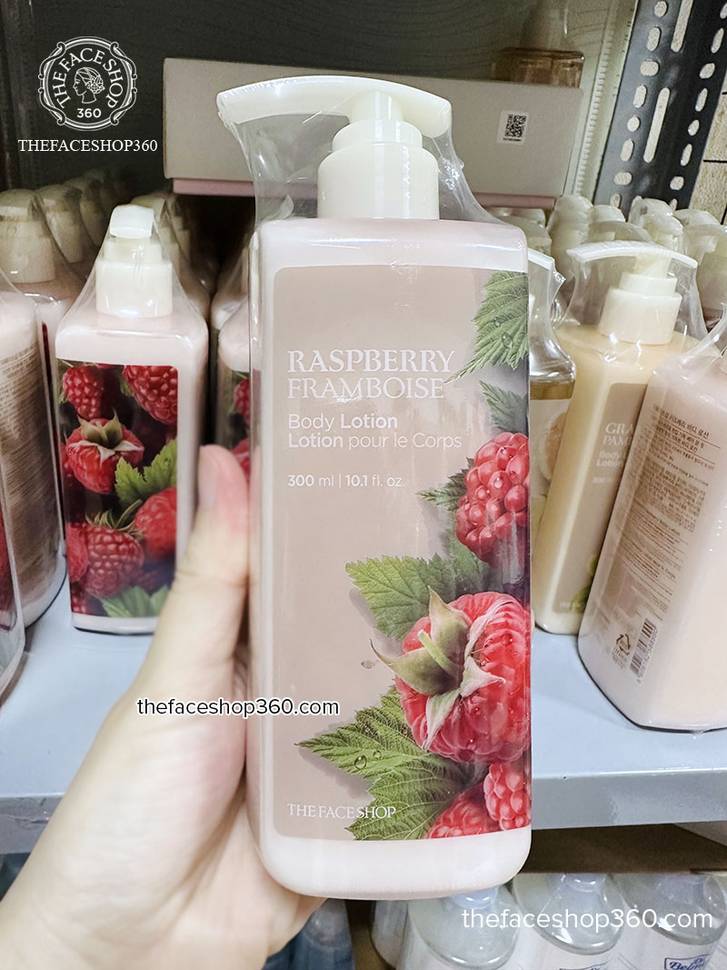 Mặt trước Sữa dưỡng thể Mâm xôi chống lão hóa Raspberry Body Lotion The Face Shop
