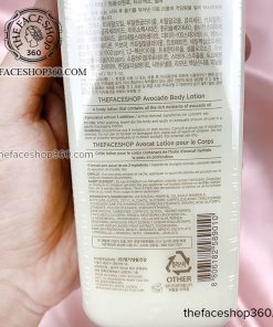 Thông tin Sữa dưỡng thể Bơ và Vitamin E Avocado Body Lotion The Face Shop (300ml)
