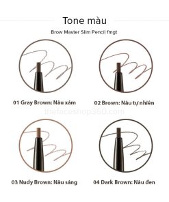 Tone màu Chì kẻ mày 2 đầu siêu mảnh Brow Master Slim Pencil fmgt The Face Shop