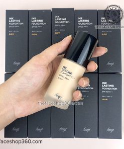 Ảnh chụp kem nền lâu trôi hiệu ứng căng bóng da Ink Lasting Foundation Glow fmgt The Face Shop (30ml)