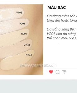 Các tông màu kem nền lâu trôi hiệu ứng căng bóng da Ink Lasting Foundation Glow fmgt The Face Shop (30ml)