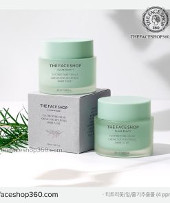 Hộp Kem dưỡng Tràm Trà ngừa mụn se lỗ chân lông Tea Tree Pore Cream The Face Shop (50ml)