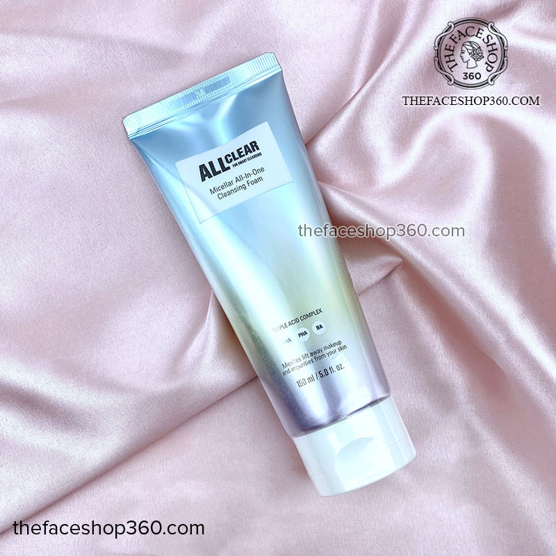 Mặt trước Sữa rửa mặt đa năng All Clear Micellar All-In-One Cleansing Foam The Face Shop 150ml