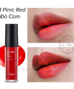 Màu số 3 - Picnic Red Son Tint lì hương trái cây Water Fit Tint fgmt The Face Shop