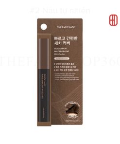 Màu 2 Mascara che phủ tóc bạc chống nước lâu trôi Quick Hair Waterproof Mascara The Face Shop