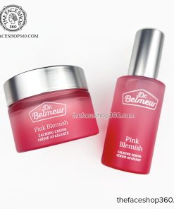 Bộ dưỡng sáng hồng mờ thâm làm dịu da nhạy cảm Dr. Belmeur Pink Blemish Calming The Face Shop