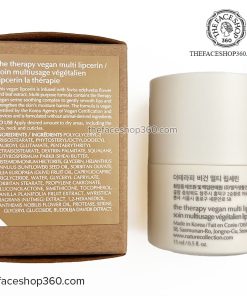 Thông tin Dưỡng Môi thuần chay The Therapy Vegan Multi Lipcerin The Face Shop 15ml