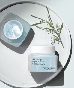 Kem dưỡng ẩm thuần chay chống nhăn mát da The Therapy Vegan Moisture Blending Cream 60ml The Face Shop