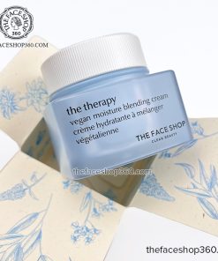 Kem dưỡng ẩm thuần chay chống nhăn mát da The Therapy Vegan Moisture Blending Cream 60ml The Face Shop
