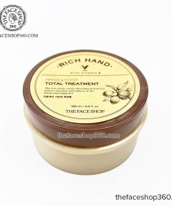 Kem dưỡng da tay và chân cấp ẩm chuyên sâu Rich Hand V Hand & Foot Total Treatment The Face Shop 110ml