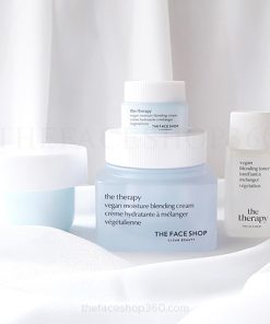 Set kem dưỡng ẩm chống lão hóa thuần chay dịu da The Therapy Vegan Blending Cream Special Set The Face Shop