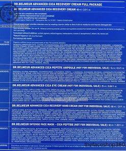 Thông tin Set kem dưỡng phục hồi da nhạy cảm Dr. Belmeur Advanced Cica Recovery Cream Full Package (5SP)