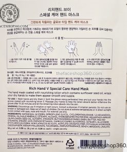 Thông tin Mặt nạ chăm sóc da tay Rich Hand V Special Care Hand Mask The Face Shop